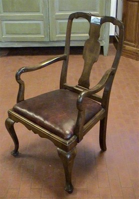 Sedia con braccioli in rovere pelle bdx